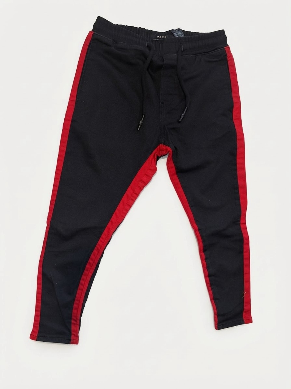 Zara Black Sweatpants with Red Side Panels
